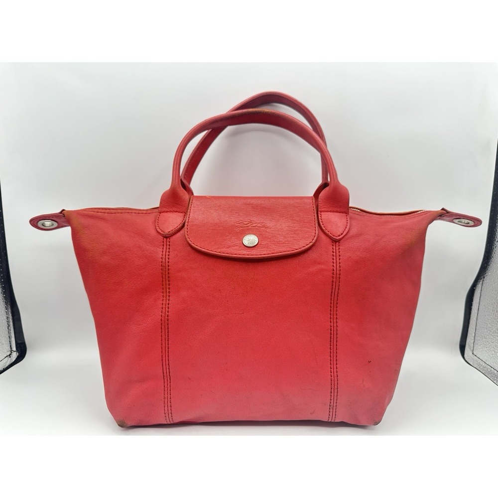 Vintage Longchamp Red Leather Bag – Chic & Timeless! No Strap